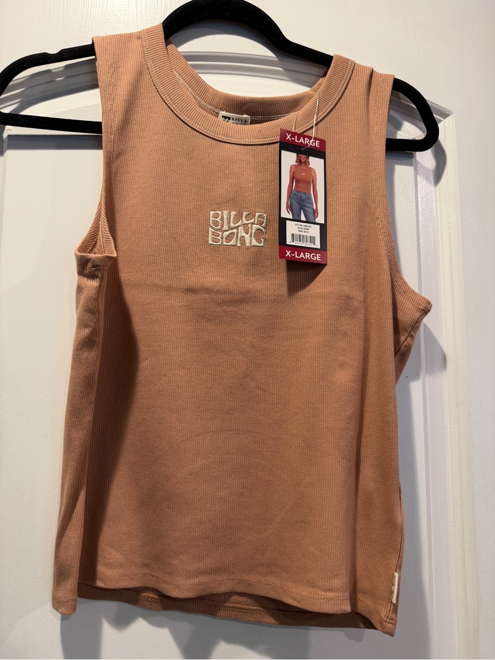 Billabong Women's Ribbed Tank Top in Caramel Brown - X-Large